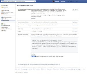 Einstellungen Abonnements in Facebook